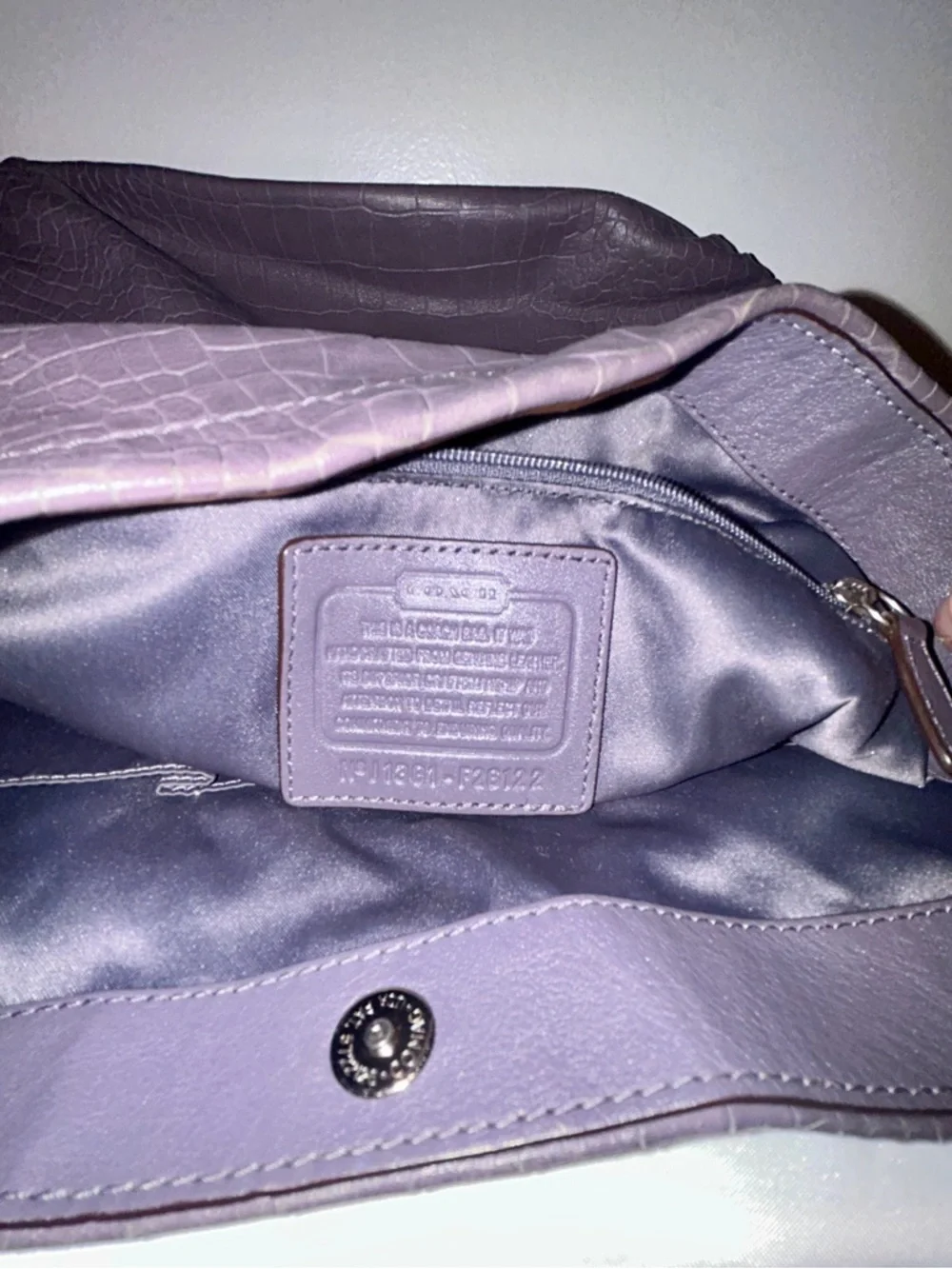 Coach Avery Embossed Croc Hobo Bag, Authentic Coach charm added. - Picture 11 of 13